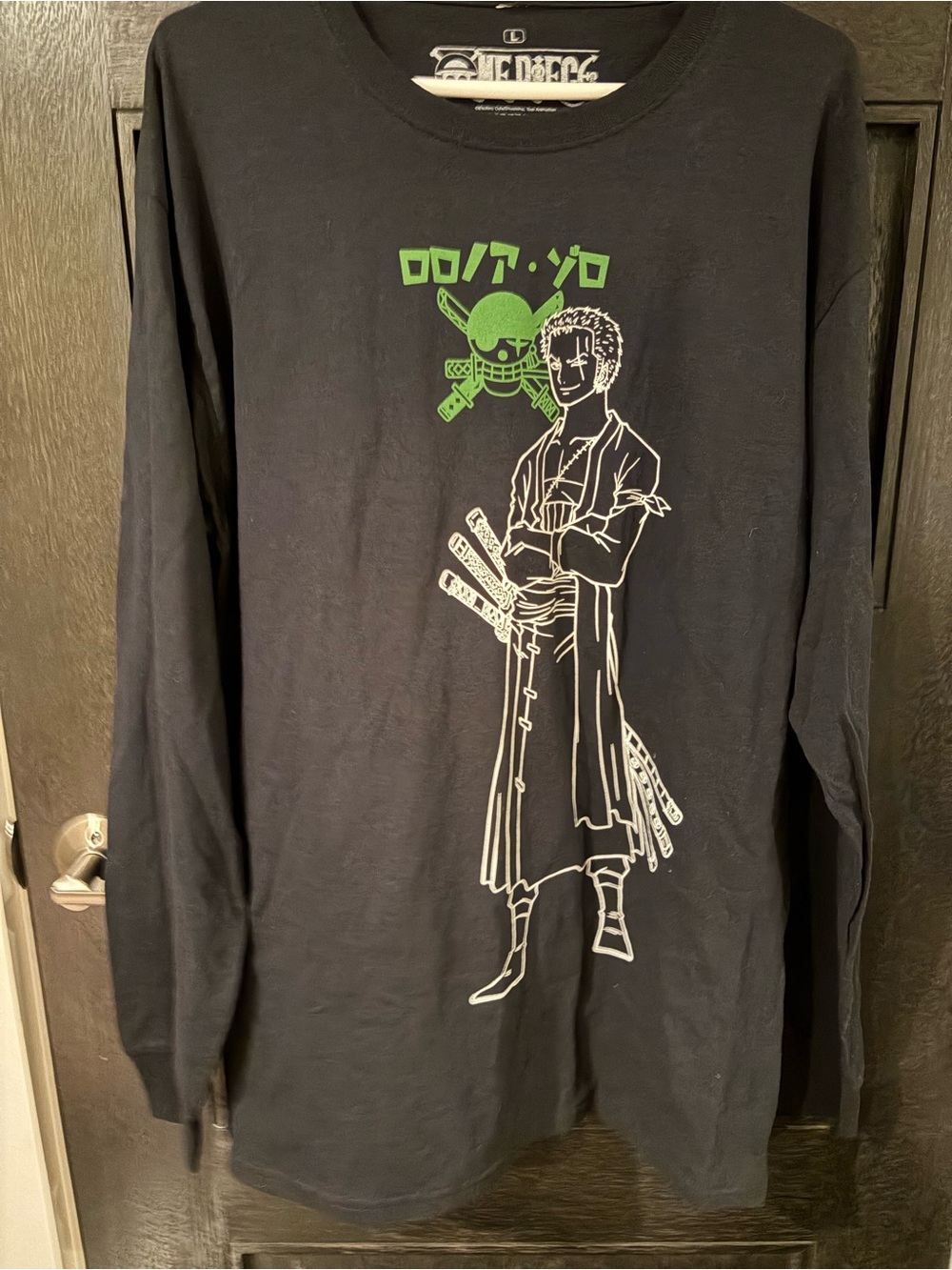 Ripple Junction One Piece Roronoa Zoro Long Sleeve Shirt Black Size Large